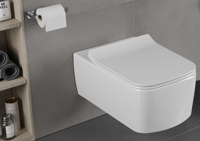 Μπάκτρο wc κρεμαστό λευκό