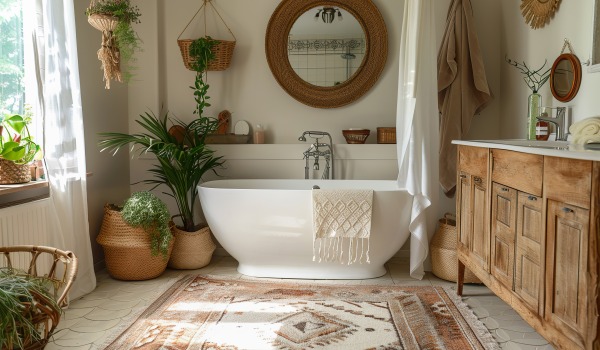 Μπάνιο σε στυλ boho, δηλαδή ιδιωτική ζώνη ευεξίας