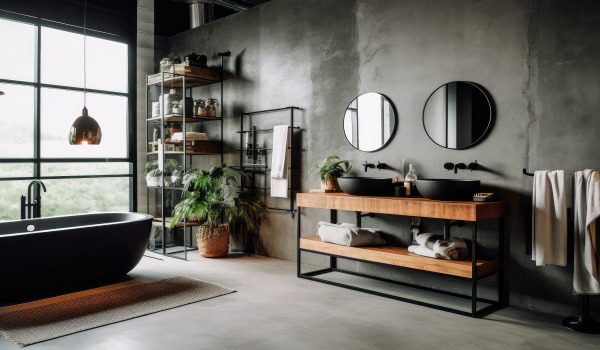 Σύγχρονο μπάνιο σε στυλ loft — πώς να το διακοσμήσετε;